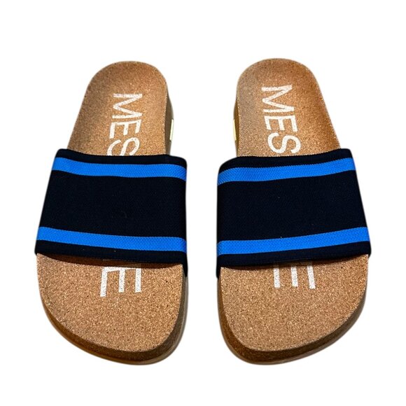 NWOT Message Mullen Blue Slide Sandals - Picture 2 of 6